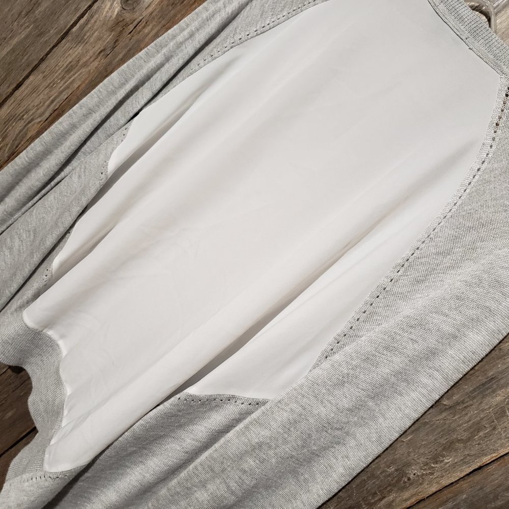 Apt 9 Women's L Gray White Draped Open Front Colo… - image 4